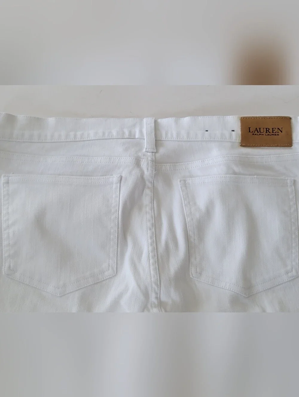 LAUREN Ralph Lauren White Modern Straight Jeans Size 14